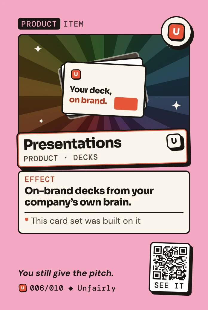 Presentations card