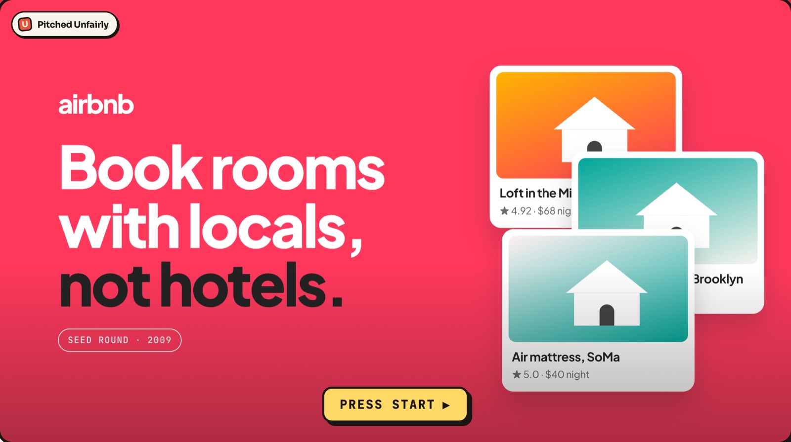 Airbnb's 2009 seed deck, rebuilt in Pitch Unfairly