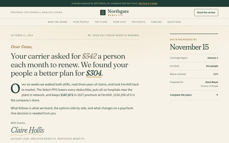 The live group benefits renewal sample